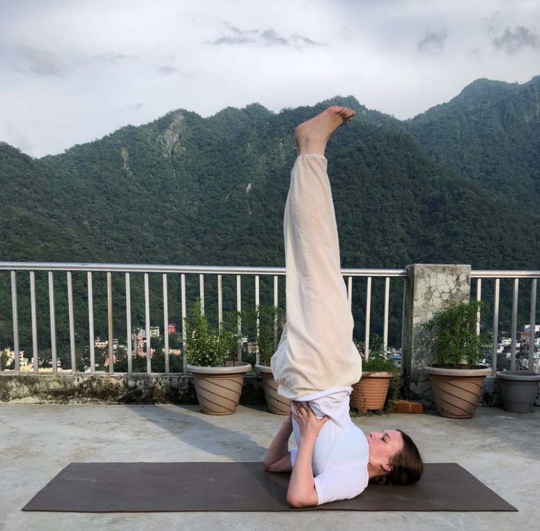 Matte Black Female Yoga Mannequin, Inverted Pose Subastral