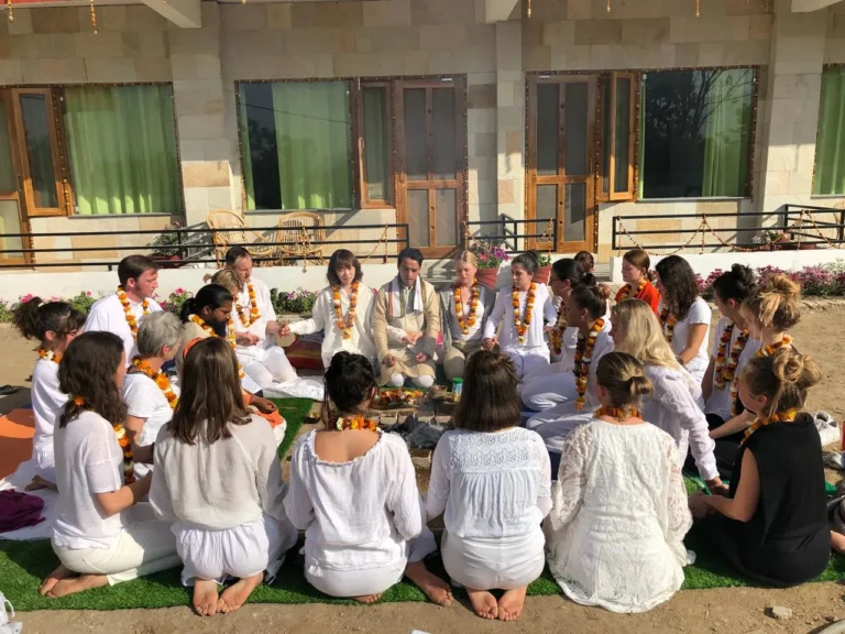 Group ceremony in traditional attire.